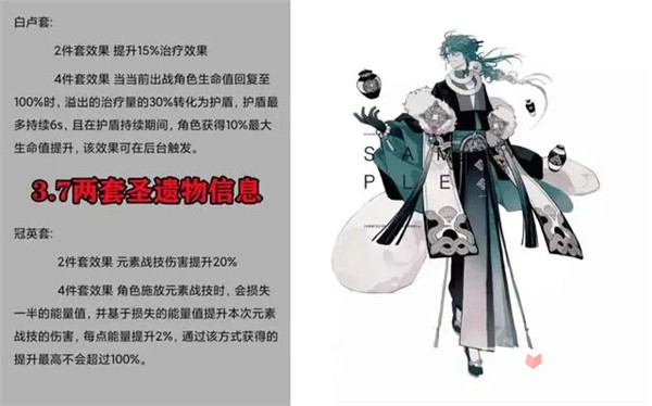 原神3.7聖遺物效果一覽