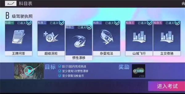 王牌競速|B級駕考考試科目答案