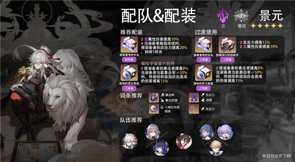 崩壞星穹鐵道|景元最強出裝配隊