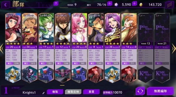 Code Geass反叛的魯路修失落物語|開局角色推薦