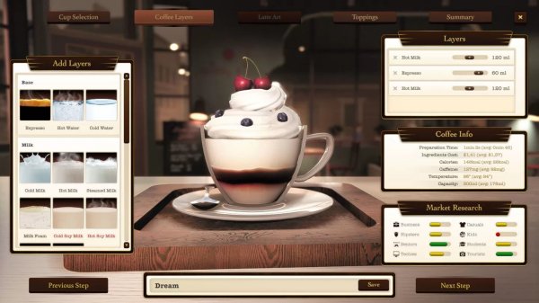 咖啡廳經營模擬遊戲《Espresso Tycoon》將於6/7於Steam推出