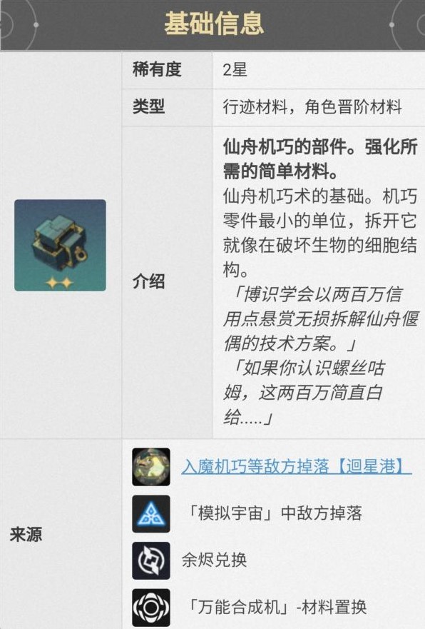星鐵布洛妮婭非副本材料
