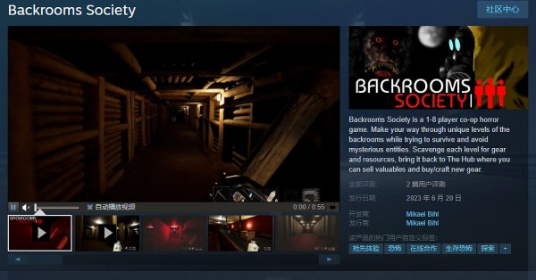 《後室》恐怖新作《後室協會》今日正式登陸Steam搶先體驗