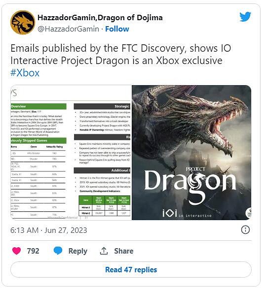 爆料：《殺手》工作室 奇幻RPG“龍計劃”將是Xbox獨占