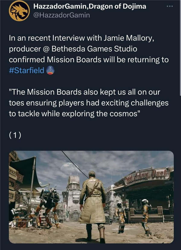 B社稱任務板將在《星空》回歸 完成任務獲經驗資源等