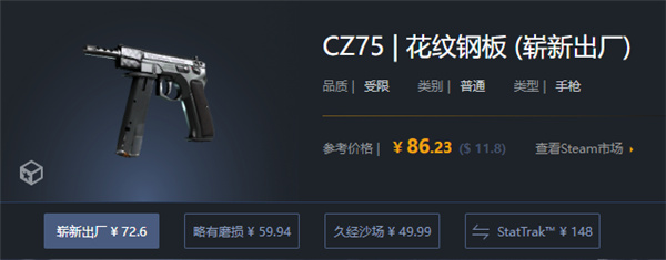 CSGO|CZ75花紋鋼板價格|CZ75花紋鋼板抽什麼箱子