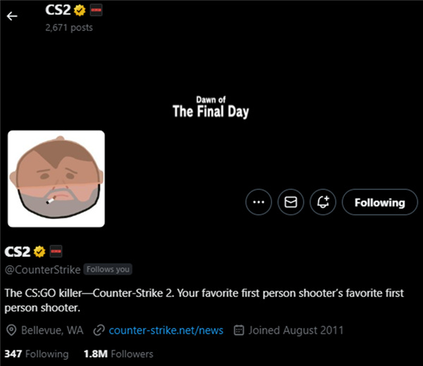 “最終日黎明”Valve預告CS2即將發布?