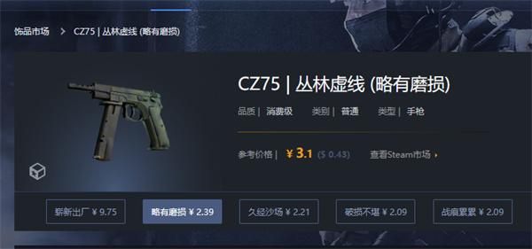 CS2|CZ75-Auto叢林虛線抽什麼箱子|CZ75-Auto叢林虛線價格介紹