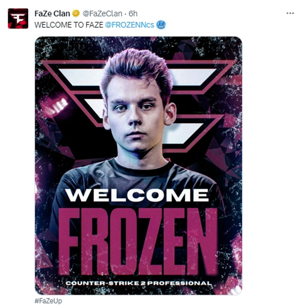 frozen確認加入銀河戰艦FaZe