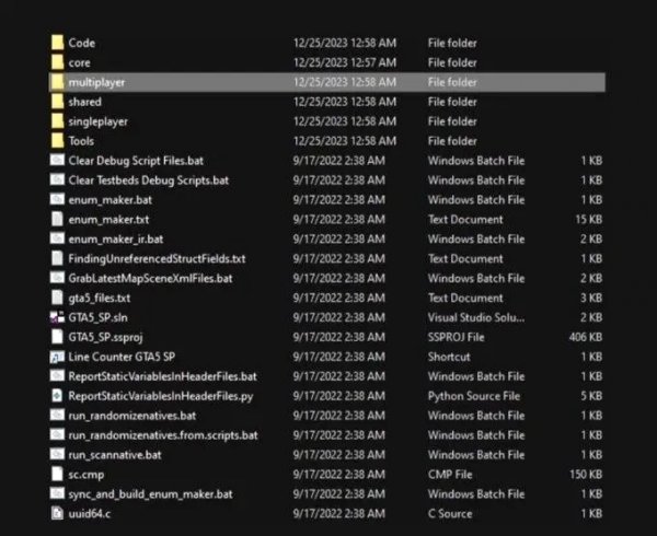 GTA5完整源代碼泄露 內容包含GTA6腳本