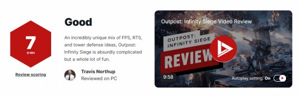 《重裝前哨》IGN 7分評價：極具獨特性 遊戲故事令人失望