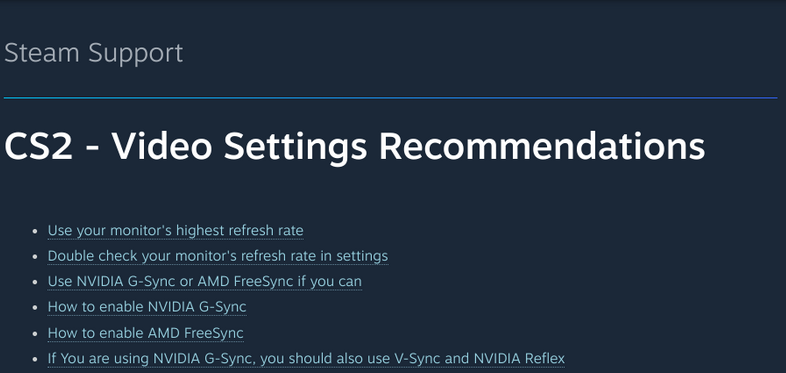 CS2|V社發佈CS新版本視頻設置建議