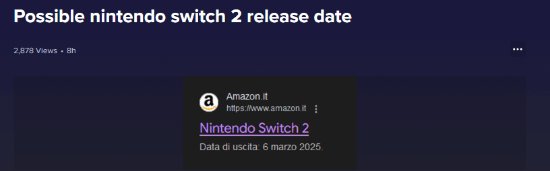 意大利亞馬逊疑似泄露Switch新款主机3月6日發售日期