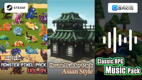 無需程式設計的RPG製作工具《RPG Developer Bakin》 價格調整前最後一波特賣進行中!今日上市!全新像素圖、BGM與三款3D模型DLC登場