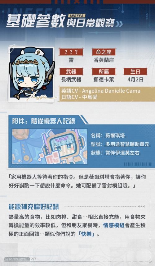 《原神》5.8版本角色介紹「轟隆雷鳴波」伊涅芙